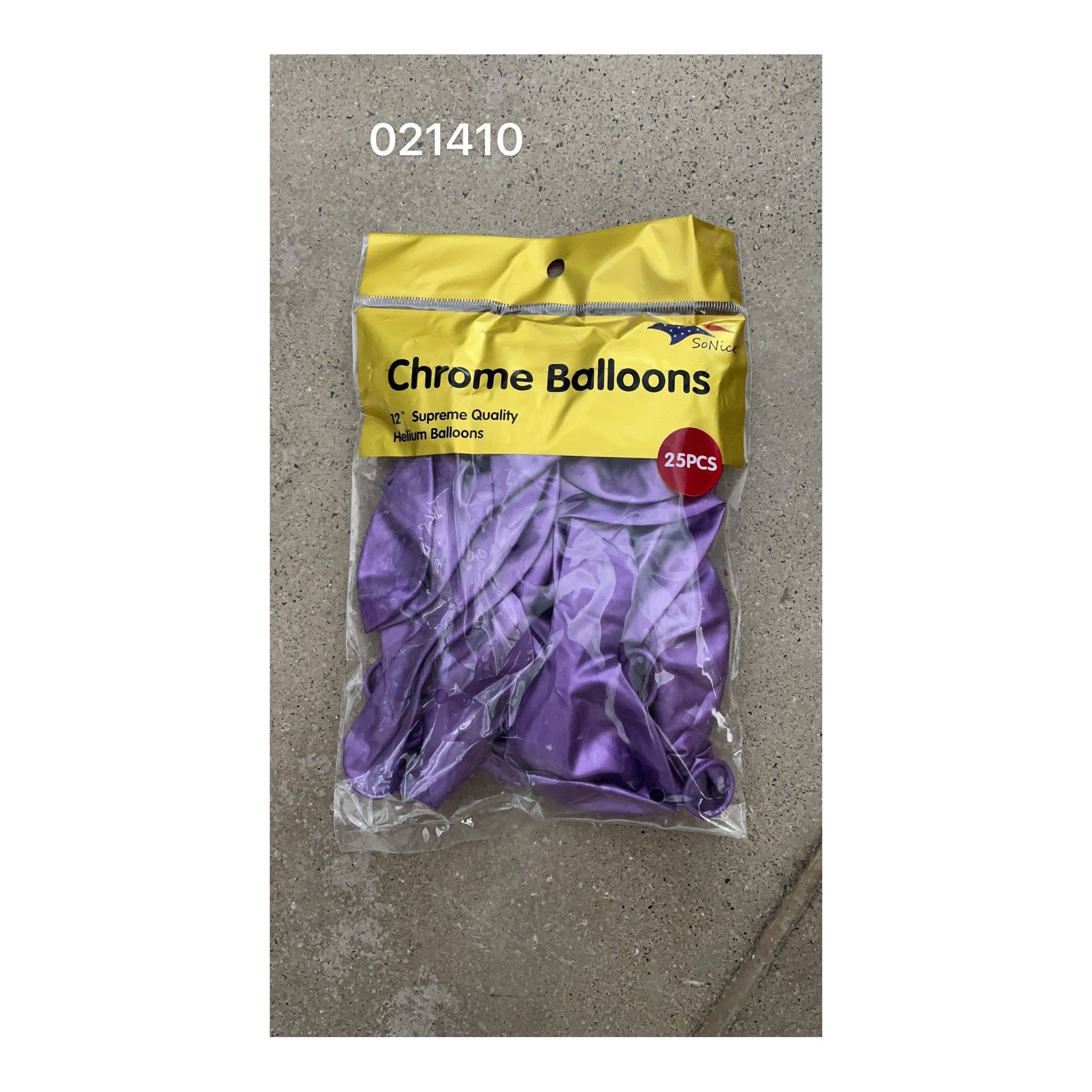 12"Chrome Balloon 25 ct Purple